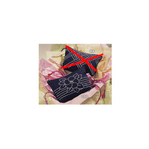 Lille lynlåstaske/makeup pung med påtrykt sashikomønster